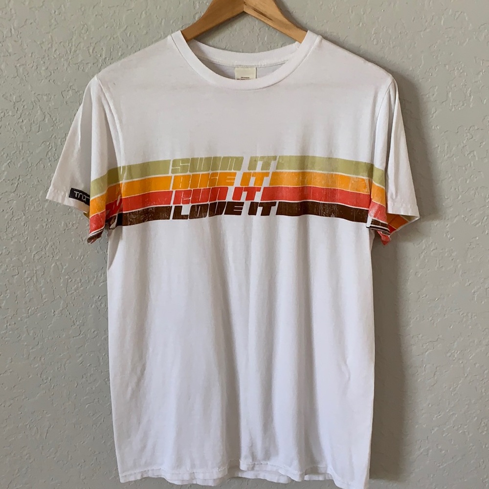 Vtg Trix Triathalon T-shirt Sz M Retro Stripes